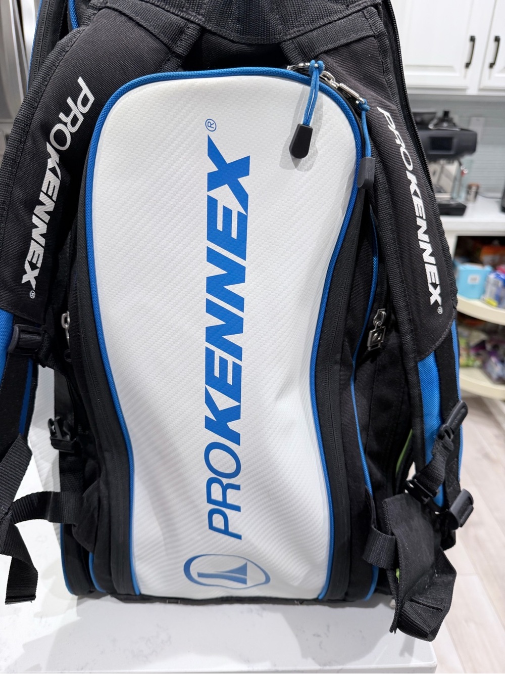 Pickleball prokennex Black & White Backpack with a ton of storage.